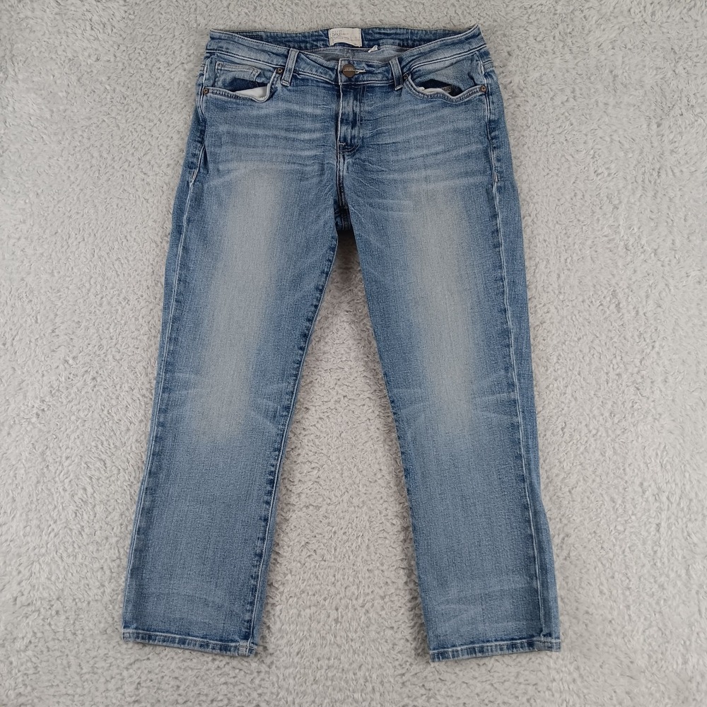 BKE Payton Straight Leg Cropped Jeans Light Wash Stretch Blue Denim Size 30